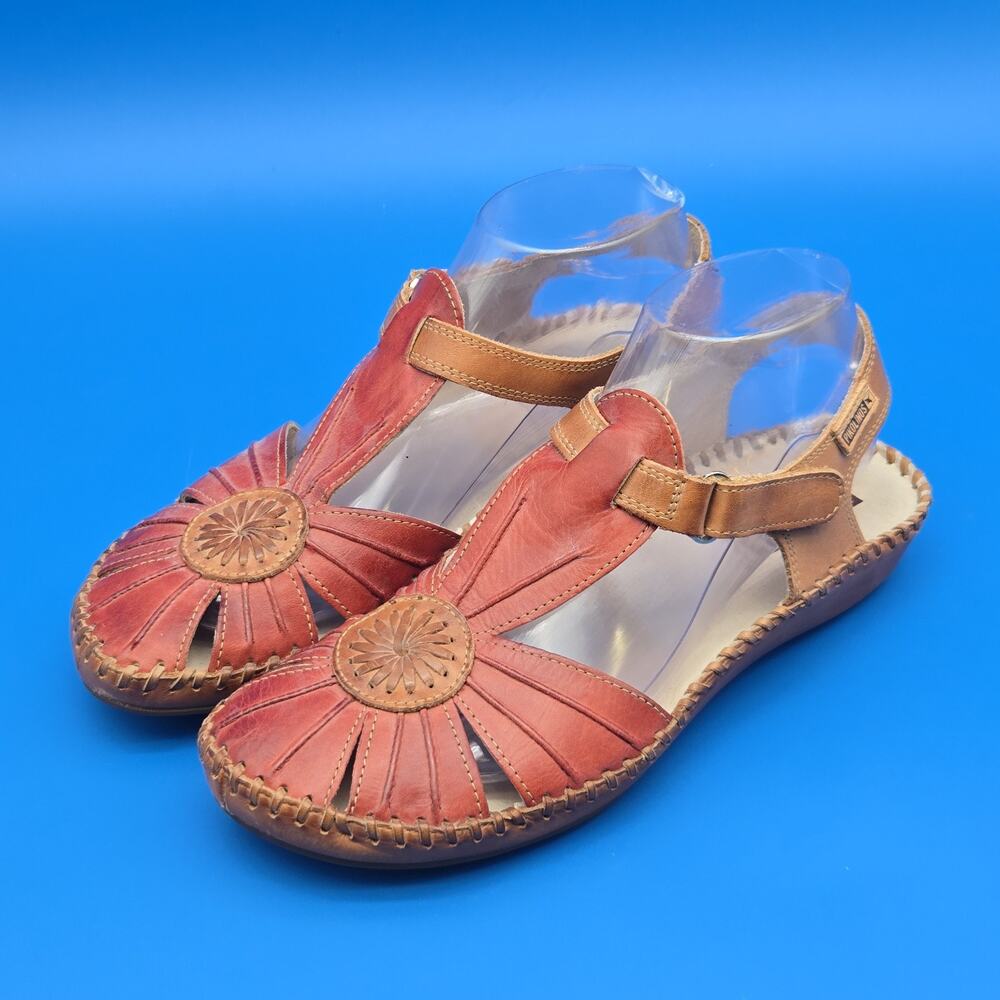 Pikolinos Puerto Vallarta Sandals Women’s 8.5 / EU 39 Sandia Red Leather